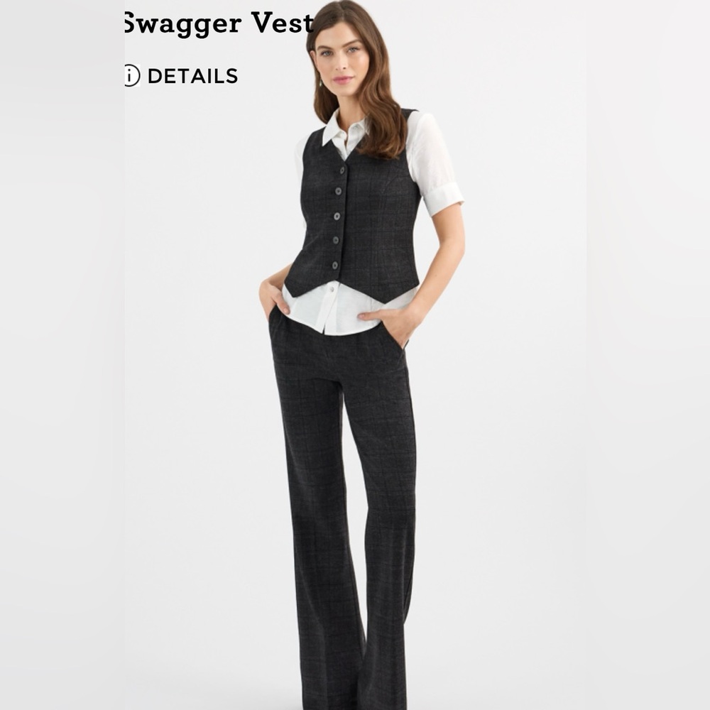 Swagger Vest - Black and White Plaid
